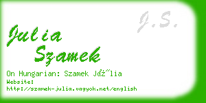 julia szamek business card